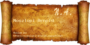 Noszlopi Arnold névjegykártya